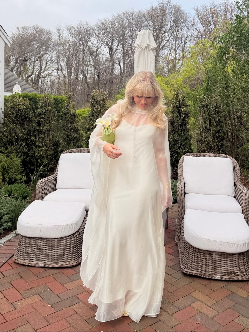 White organza maxi dress - Picture 2 of 5